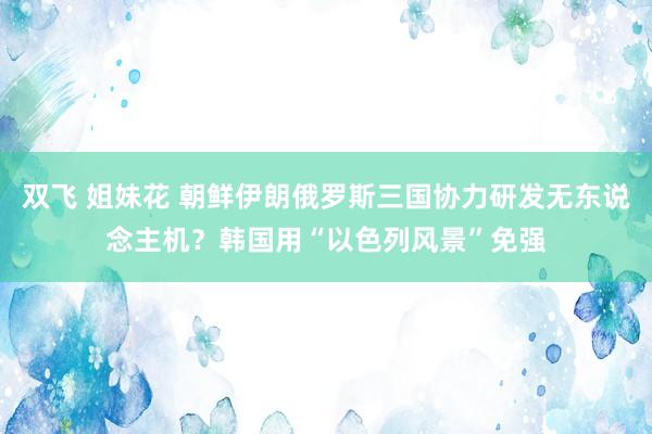 双飞 姐妹花 朝鲜伊朗俄罗斯三国协力研发无东说念主机？韩国用“以色列风景”免强