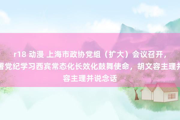 r18 动漫 上海市政协党组（扩大）会议召开，筹办部署党纪学习西宾常态化长效化鼓舞使命，胡文容主理并说念话