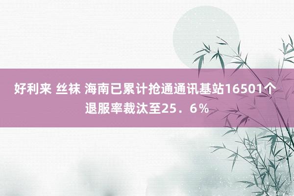 好利来 丝袜 海南已累计抢通通讯基站16501个 退服率裁汰至25．6％