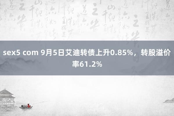 sex5 com 9月5日艾迪转债上升0.85%，转股溢价率61.2%