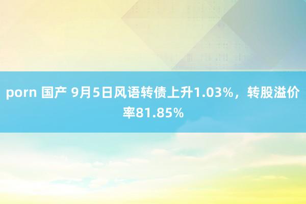 porn 国产 9月5日风语转债上升1.03%，转股溢价率81.85%