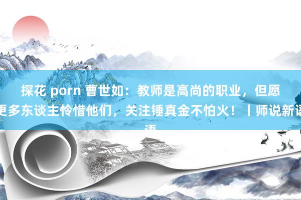 探花 porn 曹世如：教师是高尚的职业，但愿更多东谈主怜惜他们，关注锤真金不怕火！丨师说新语