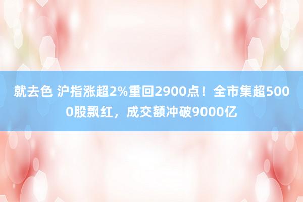 就去色 沪指涨超2%重回2900点！全市集超5000股飘红，成交额冲破9000亿