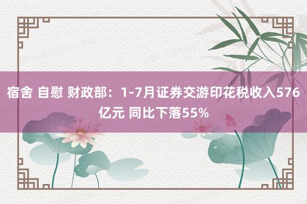 宿舍 自慰 财政部：1-7月证券交游印花税收入576亿元 同比下落55%