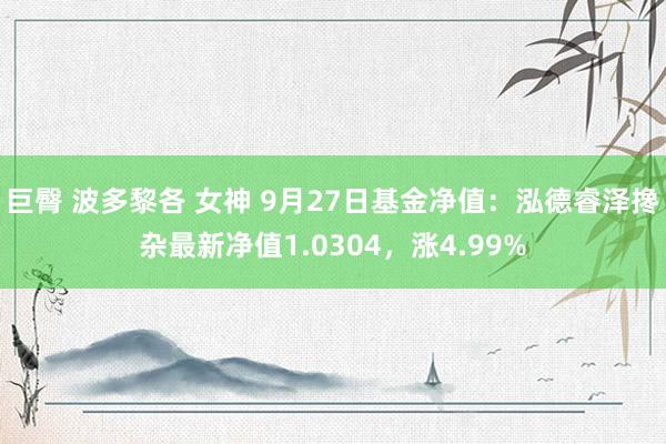 巨臀 波多黎各 女神 9月27日基金净值：泓德睿泽搀杂最新净值1.0304，涨4.99%