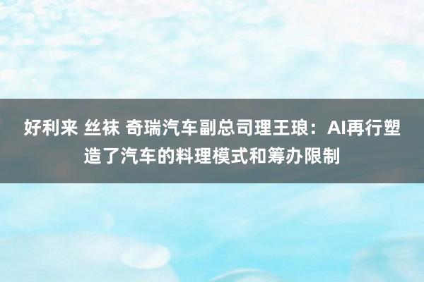 好利来 丝袜 奇瑞汽车副总司理王琅：AI再行塑造了汽车的料理模式和筹办限制