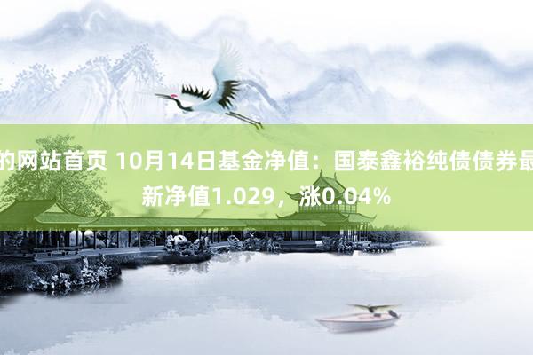 的网站首页 10月14日基金净值：国泰鑫裕纯债债券最新净值1.029，涨0.04%