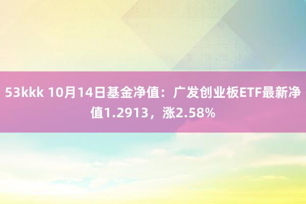 53kkk 10月14日基金净值：广发创业板ETF最新净值1.2913，涨2.58%