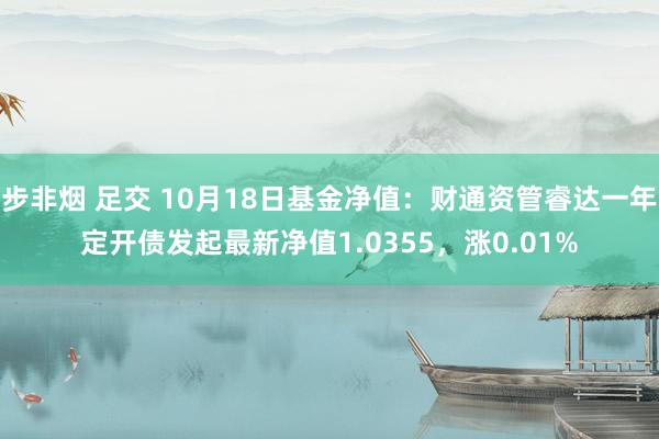 步非烟 足交 10月18日基金净值：财通资管睿达一年定开债发起最新净值1.0355，涨0.01%