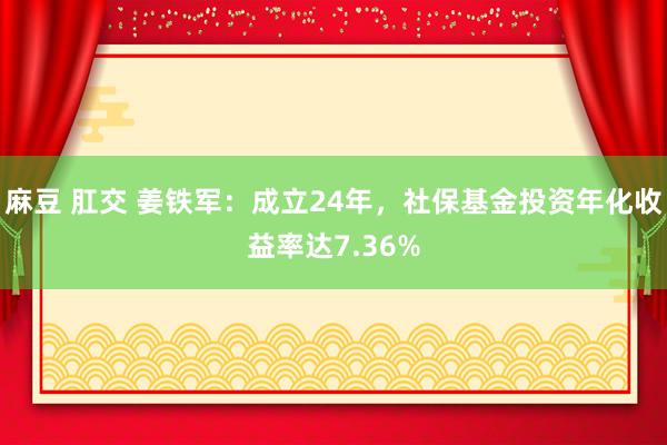 麻豆 肛交 姜铁军：成立24年，社保基金投资年化收益率达7.36%