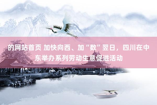 的网站首页 加快向西、加“数”翌日，四川在中东举办系列劳动生意促进活动