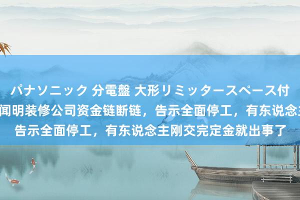 パナソニック 分電盤 大形リミッタースペース付 露出・半埋込両用形 闻明装修公司资金链断链，告示全面停工，有东说念主刚交完定金就出事了