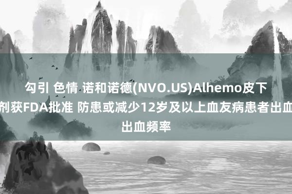 勾引 色情 诺和诺德(NVO.US)Alhemo皮下打针剂获FDA批准 防患或减少12岁及以上血友病患者出血频率