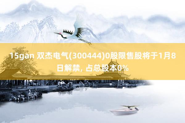 15gan 双杰电气(300444)0股限售股将于1月8日解禁， 占总股本0%